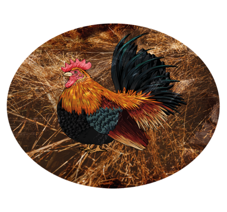 Colorful rooster representation vinilni tepih z motivom - TenStickers