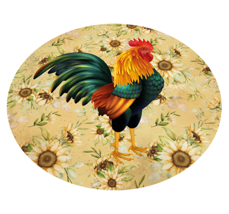 Vibrant rooster showcase cvetlična vinilna preproga - TenStickers