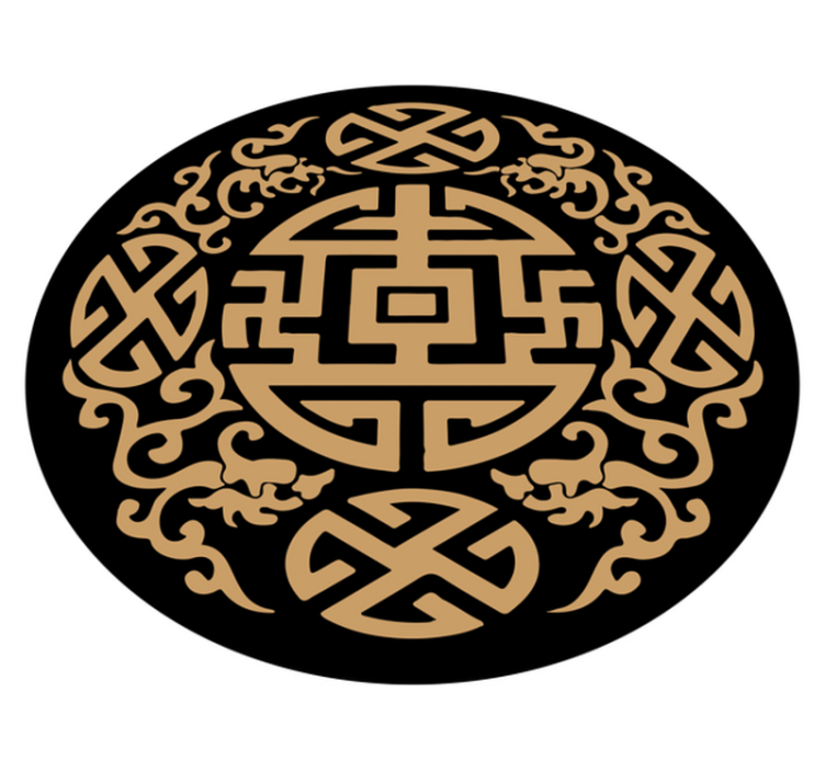 Motiv kulturnega simbola Okrogla vinilna preproga - TenStickers