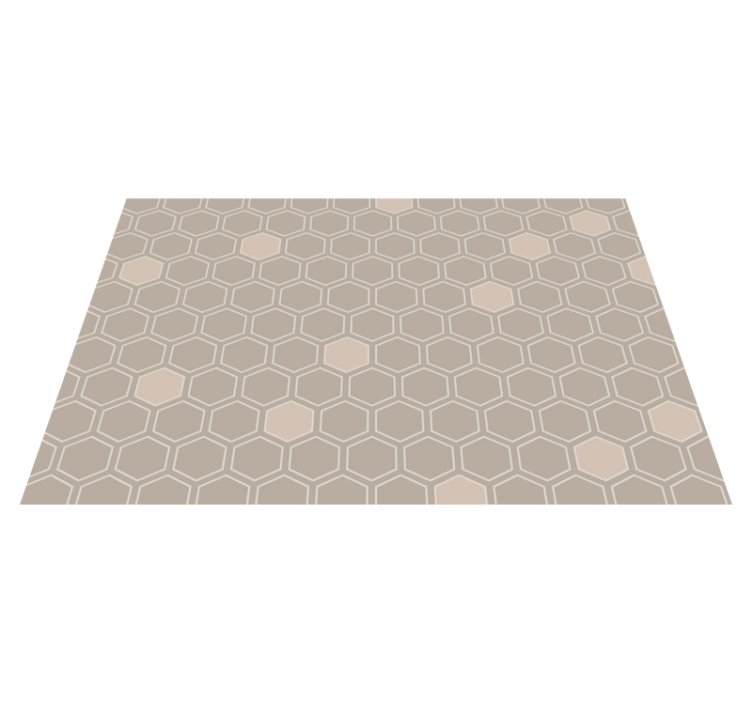 Hexagon beige motif vinilne preproge z vzorci - TenStickers