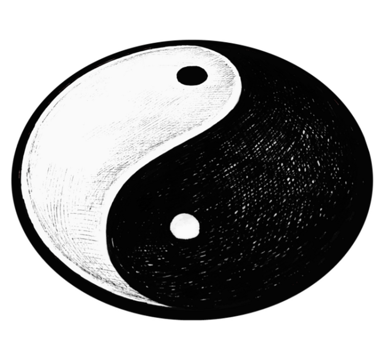 Izvirna yin yang balance sodobna preproga - TenStickers