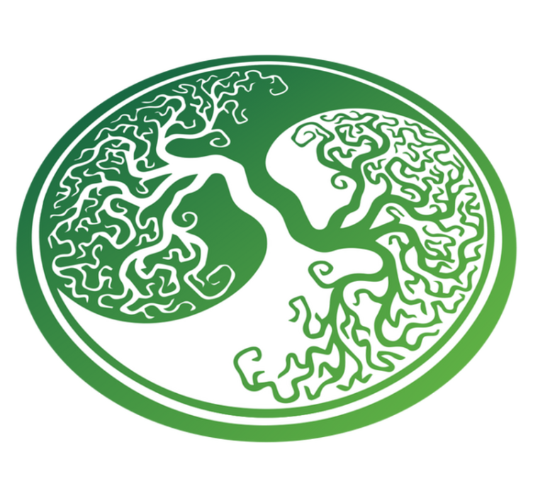 Izvirna krožna preproga yin yang drevo življenja - TenStickers