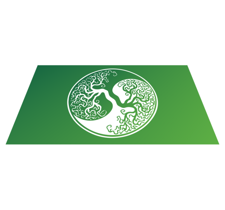 Krog silhuete drevesa Naravne vinilnea preproga - TenStickers