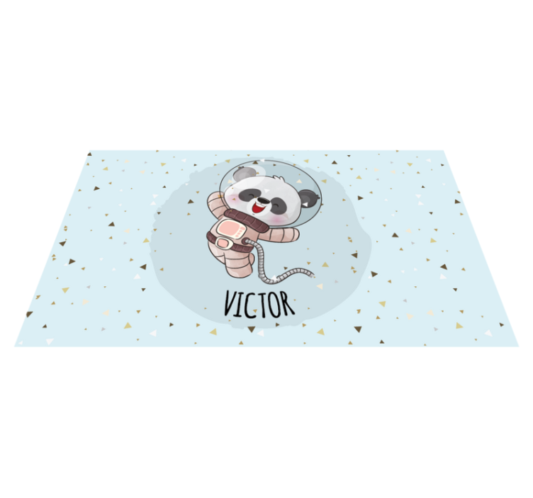 Ljubka panda astronavt Vinilna preproga z imeni - TenStickers