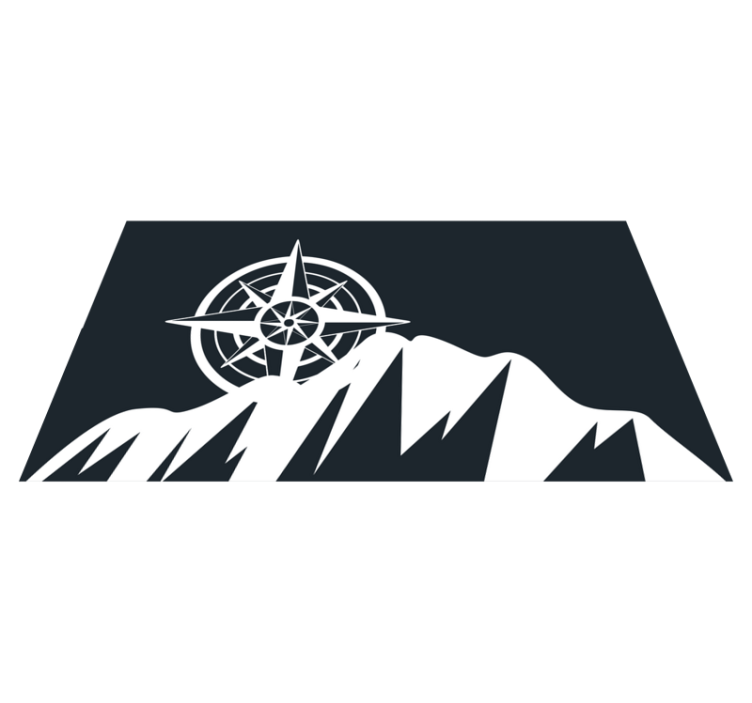 Umetniško delo v gorah kompas sodobne vinilne preproge - TenStickers