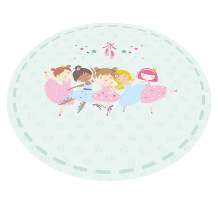Baletne zvezde barvita ilustracija krožna preproga - TenStickers