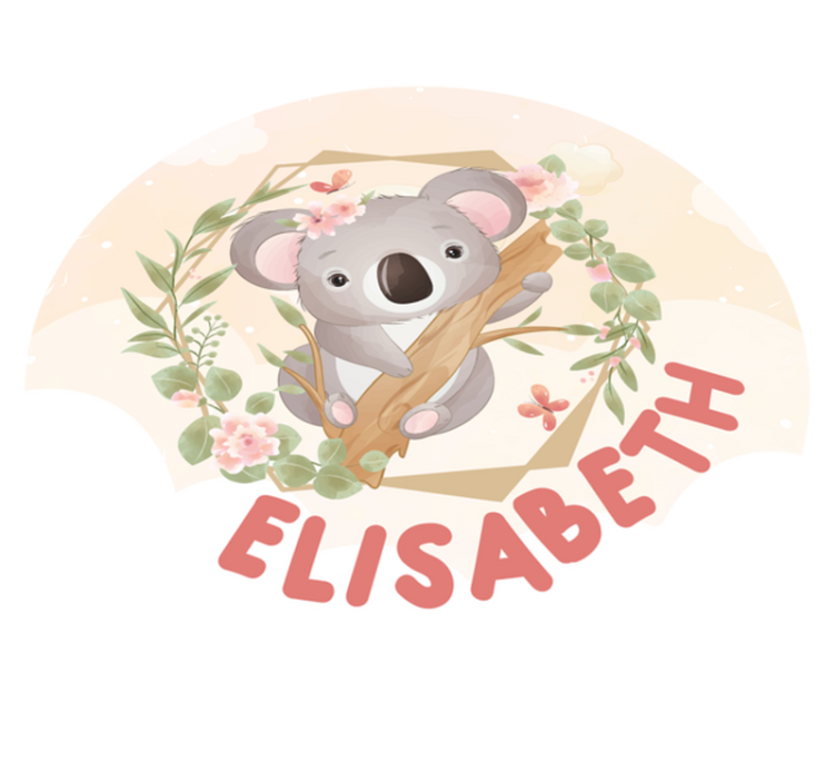 Adorable koala artwork vinilna preproga z imeni - TenStickers