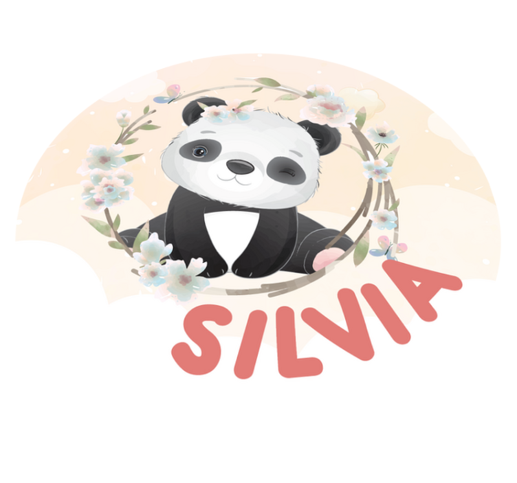 Adorable panda artwork vinilna preproga z imeni - TenStickers