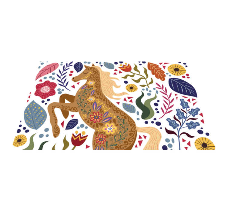 Veličastna umetniška dela s konji Tepih z živalskim potiskom - TenStickers