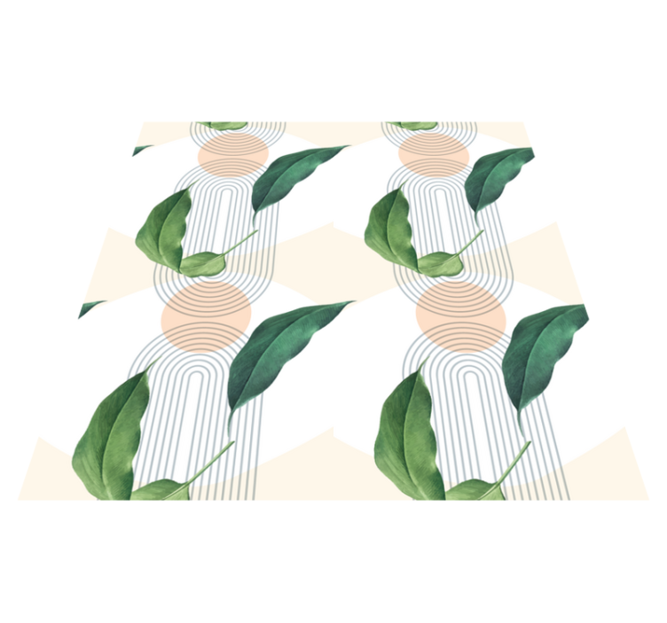 Listnati geometrijski vzorci Naravne vinilnea preproga - TenStickers