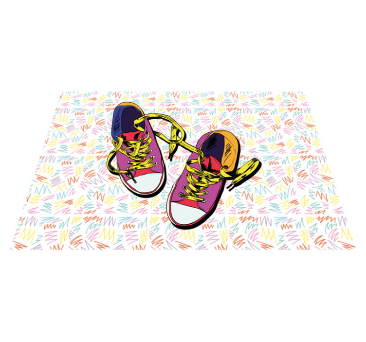 Colorful sneaker pattern vinilna preproga za najstnike - TenStickers