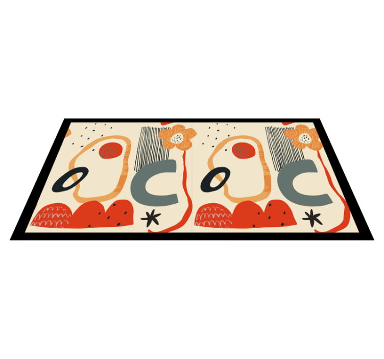 Drzni cvetlični elementi sodobne vinilne preproge - TenStickers