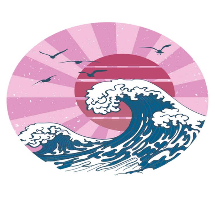 Roza val kanagawa Vinilne preproge z geometrijskimi vzorci - TenStickers