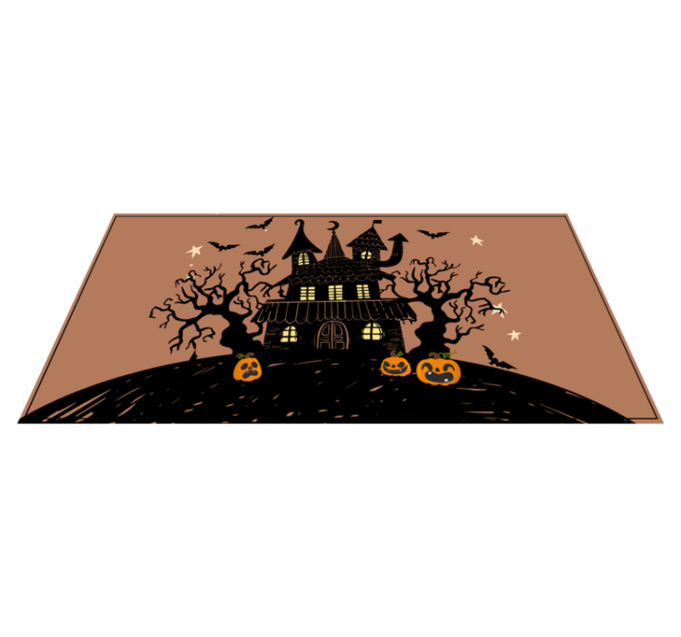Hiša z duhovi z netopirji halloween podstavki - TenStickers