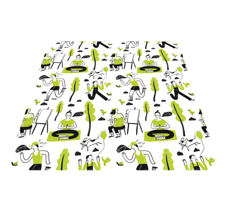 Igrive urbane scene Vinilne talne obloge z teksturo - TenStickers