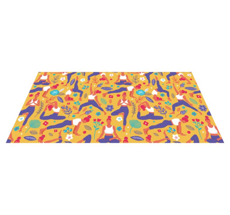 Vibrant yoga motifs vinilna preproga za najstnike - TenStickers