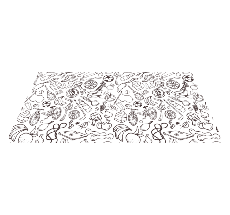 Active lifestyle icons vinilne preproge v vzorcih - TenStickers