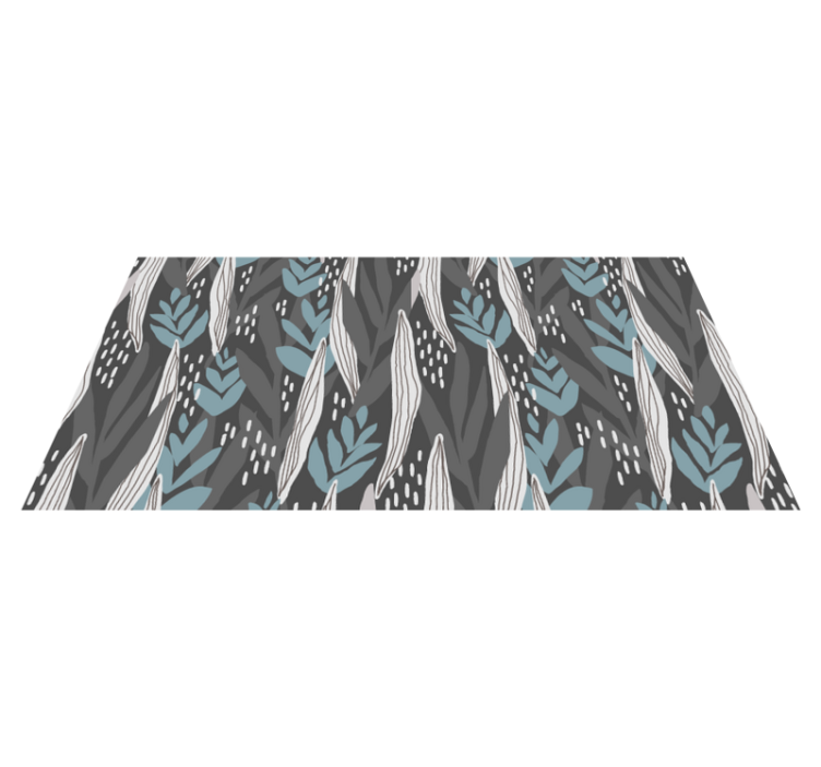 Listnati vzorci v aqua Naravne vinilnea preproga - TenStickers