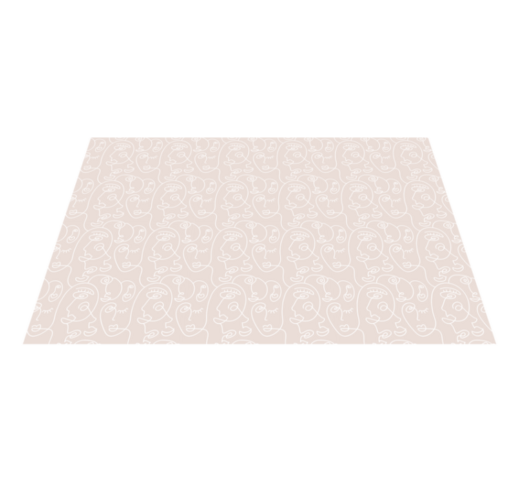 Minimalistični linijski obrazi sodobne vinilne preproge - TenStickers