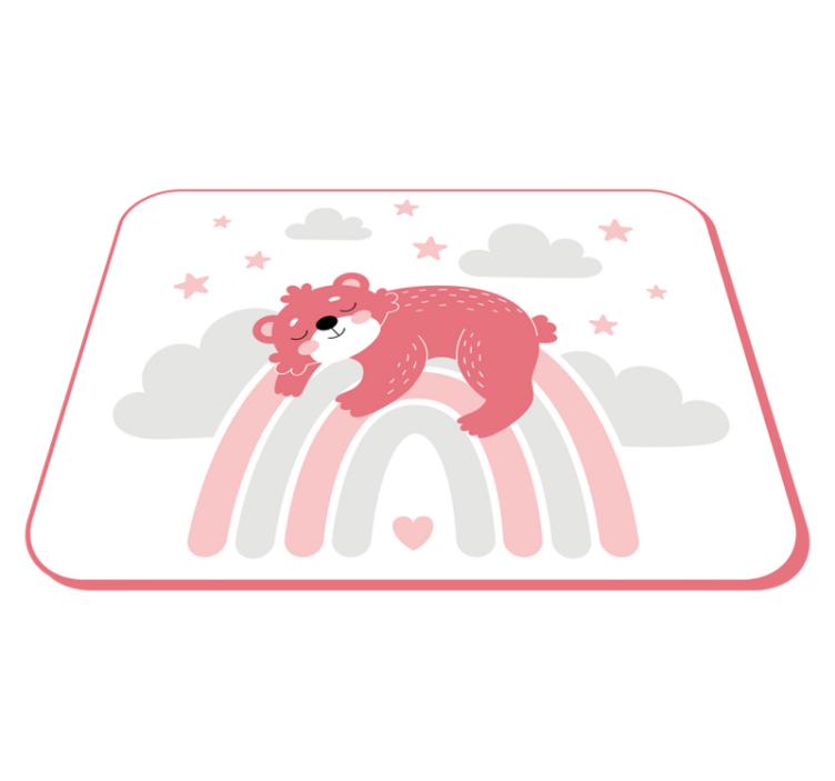 Zaspani medved mavrica Vinilna preproga za dojenčke - TenStickers