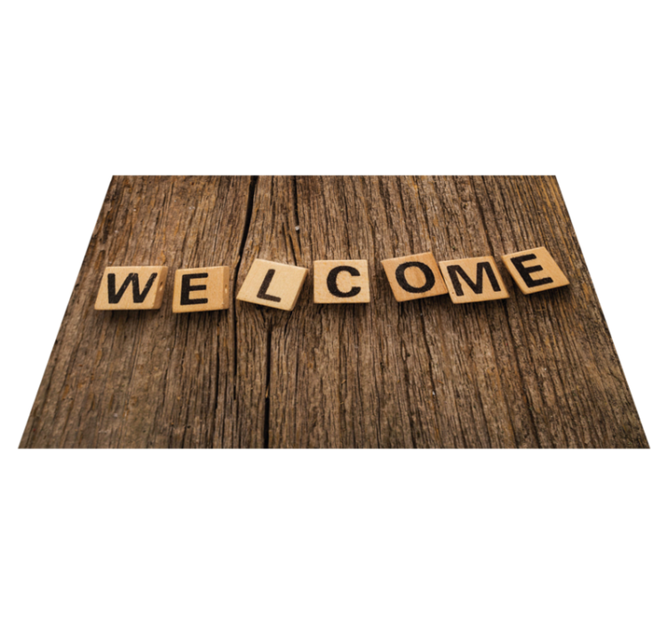 Lesena abeceda dobrodošla preproge z motivacijskimi napisami - TenStickers