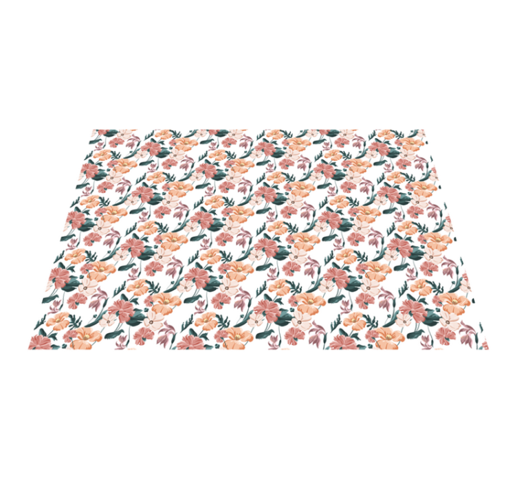 Botanični cvetovi cvetlična vinilna preproga - TenStickers