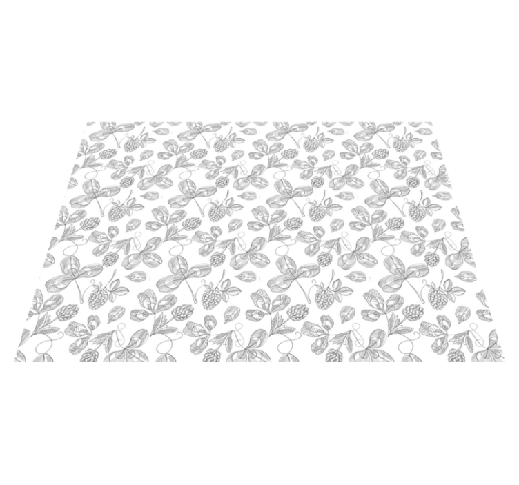 Botanična lineart cvetlična vinilna preproga - TenStickers
