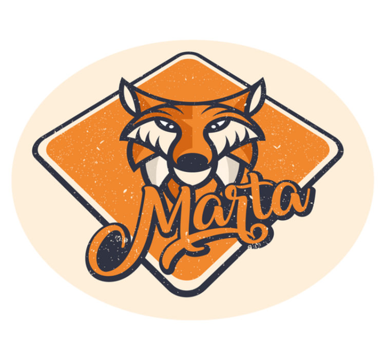 Prilagodljiva pametna lisica Vinilna preproga z imeni - TenStickers