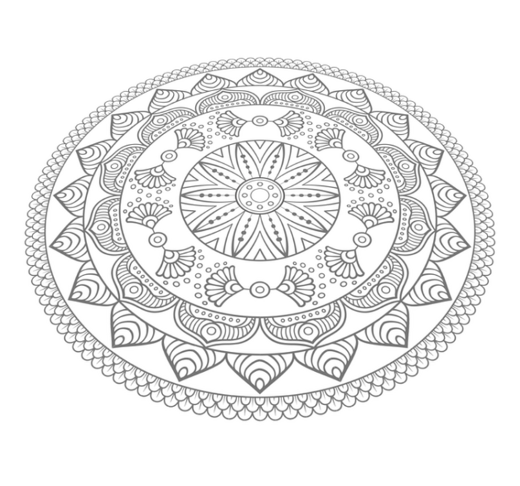 Mandala preproga z geometrijskim vzorcem sivega trikotnika - TenStickers