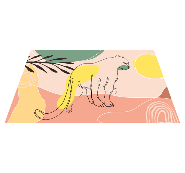 Ročno narisana živalska podloga za panterja - TenStickers