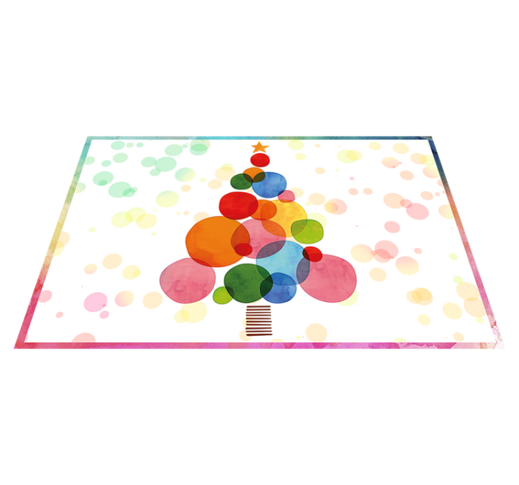 Vodna barva smreka Božična vinilna preproga - TenStickers