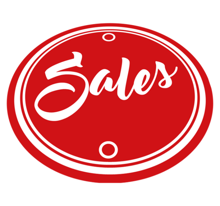 Rdeči krog besedilo prodaja Okrogla vinilna preproga - TenStickers