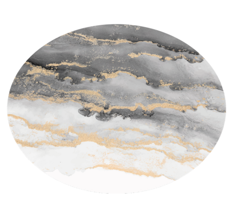 Siva z zlatimi detajli Marmorna vinilna preproga - TenStickers