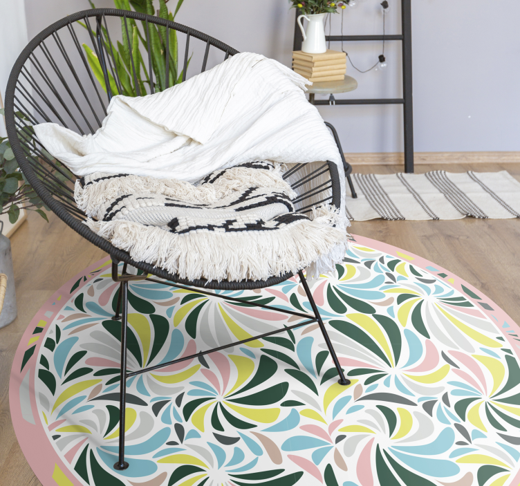 Barviti cvetlični vrtinci Vinilna preproga za dojenčke - TenStickers