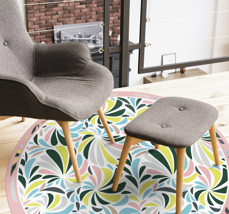 Barviti cvetlični vrtinci Vinilna preproga za dojenčke - TenStickers