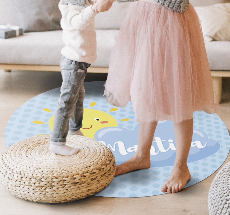 Sonce in oblak z imenom Vinilne preproge v drugih vzorcih - TenStickers