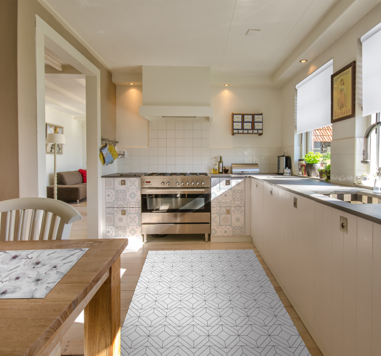 Beli vzorec Vinilne preproge z geometrijskimi vzorci - TenStickers