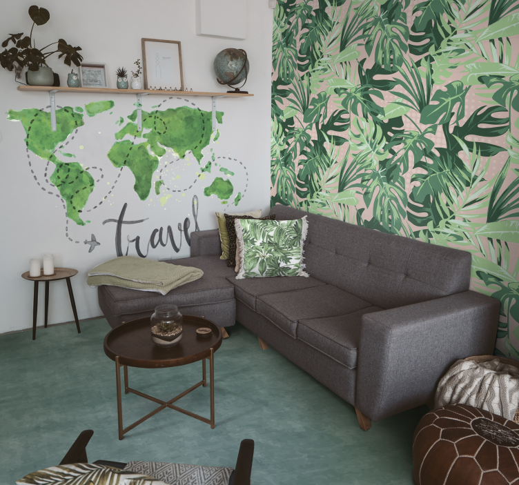 Zamolkli teal odtenek Marmorna vinilna preproga - TenStickers