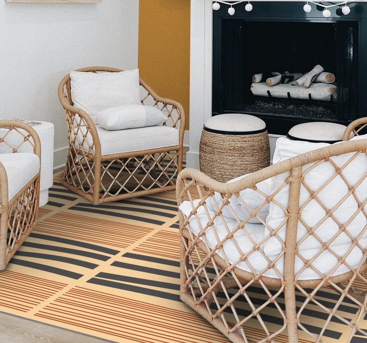 Večplastna črtasta eleganca Vinilne preproge za spalnico - TenStickers