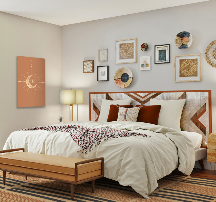 Večplastna črtasta eleganca Vinilne preproge za spalnico - TenStickers