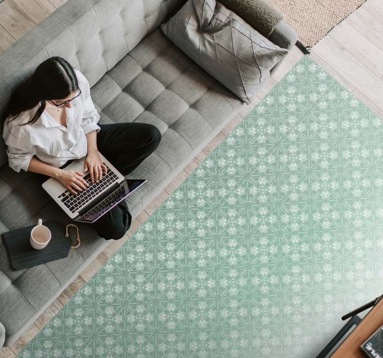 Vzorci metino zelene barve Vinilne preproge za spalnico - TenStickers