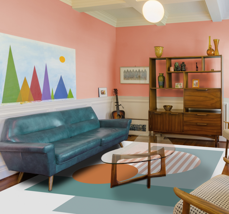 Sončni geometrijski krogi sodobne vinilne preproge - TenStickers