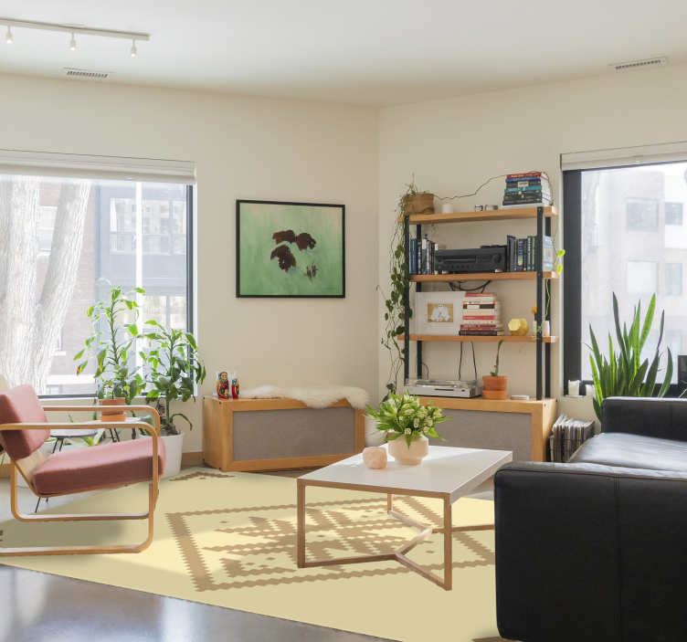 Elegant geometric contrast vinilna preproga za dnevno sobo - TenStickers