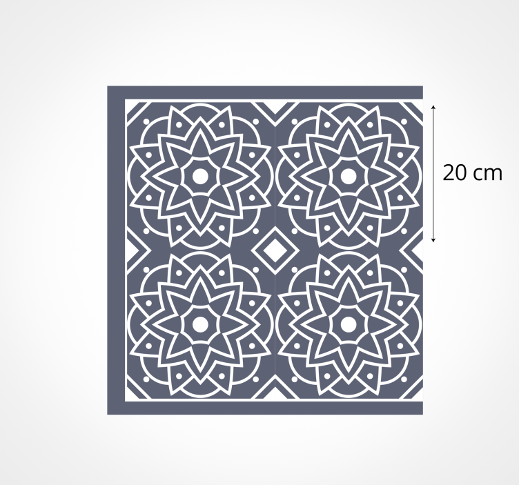 Modre in etnične vzorce mozaik talne ploščice - TenStickers