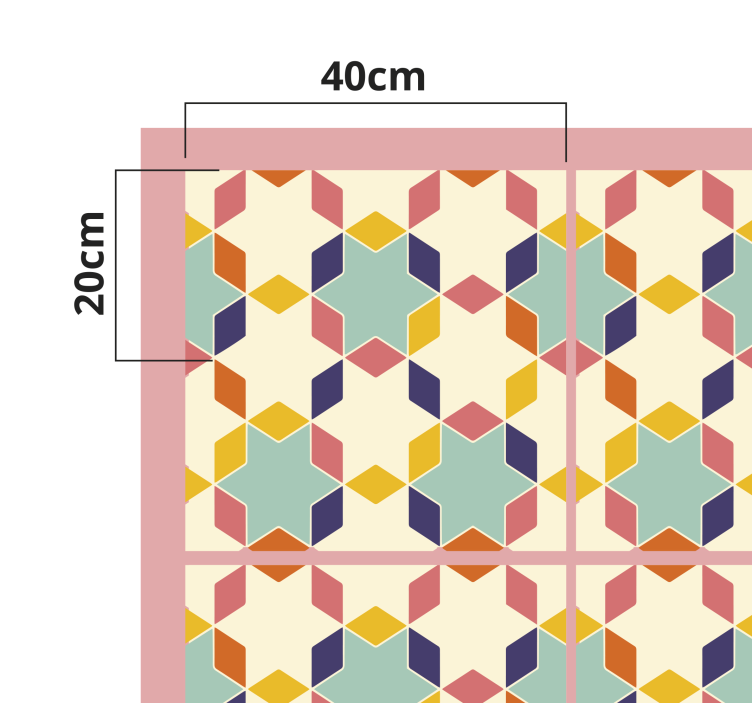 Barvita vintage ploščice preproga - TenStickers