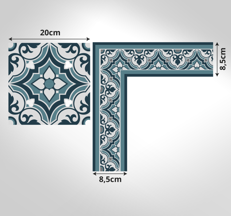 Elegant blue motif vinilna talna obloga ploščice - TenStickers