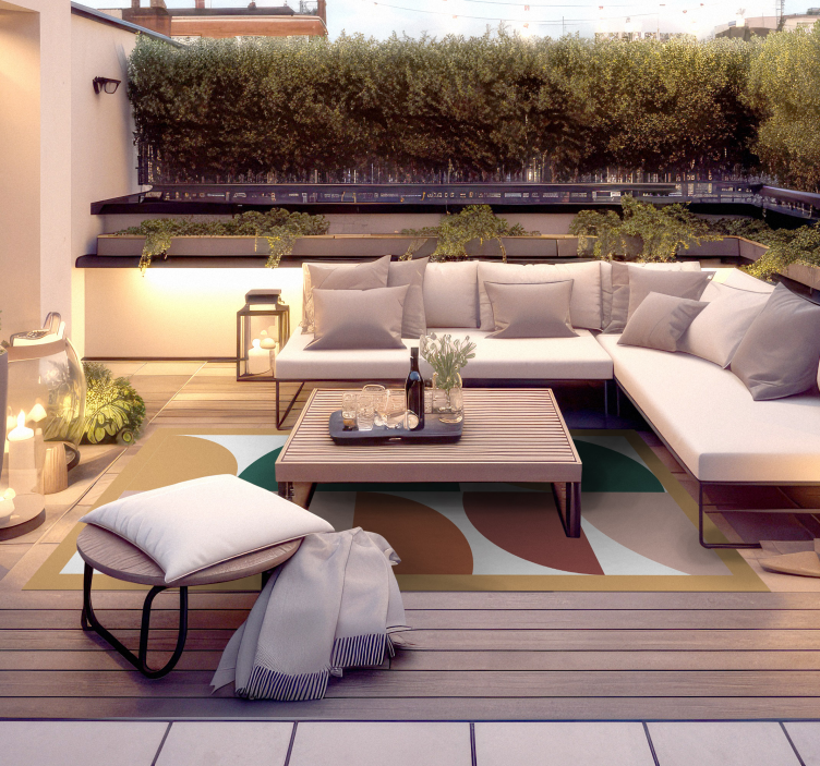 Oglati abstraktni segmenti sodobne vinilne preproge - TenStickers