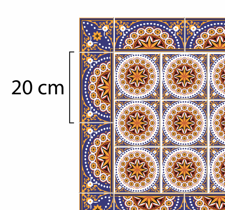 Vinilna preproga za kuhinjo oblike večbarvna iz ploščic - TenStickers