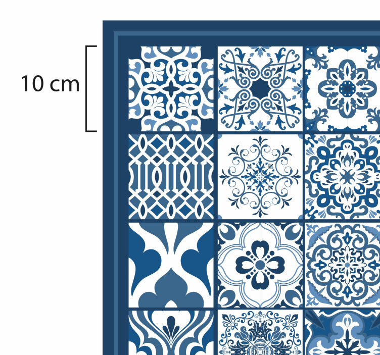Classic blue patterns vinilna talna obloga - TenStickers