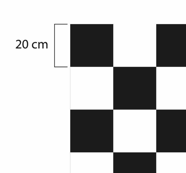 šahovska črno-bela preproga iz ploščic - TenStickers